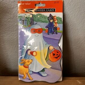 Vintage‎ Gibson Halloween Cards Sealed 8ct Ghost Trick or Treat Dog 1990s
